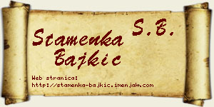 Stamenka Bajkić vizit kartica